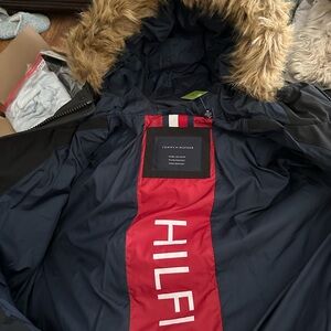 Tommy Hilfiger Black Parka with Red Interior